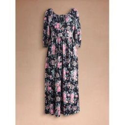 Cath Kidston Robe midi Fleuri Cath Kidston Ceinturée Mi-long imprimée Noir FR 50 (EU 48)