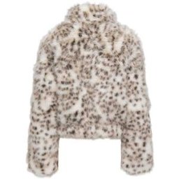 ONLY ONLY Leopard Faux Fur Zip Up Coat Imprimé animal FR 38 (EU 36)