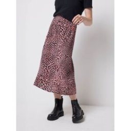 SCAMP & DUDE SCAMP & DUDE Leopard Ray Printed Slip Skirt Rose FR 42 (EU 40)