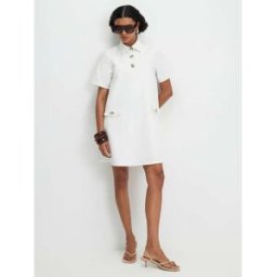 River Island River Island Cotton Sateen Mini Dress pâle FR 38 (EU 36)
