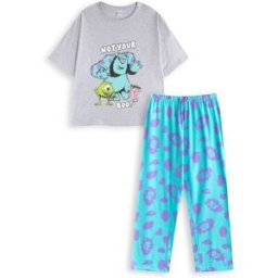Vanilla Underground Vanilla Underground Womens Disney Monsters Inc Multicoloured Short Sleeve Long Leg 100% Cotton Pyjamas Set bleu L (FR 46-48)