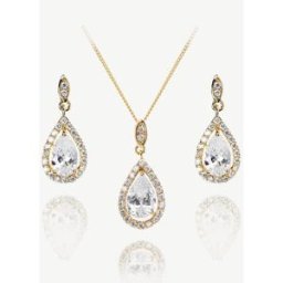 Ivory & Co Ivory & Co Belmont And Crystal Teardrop Set doré Un an