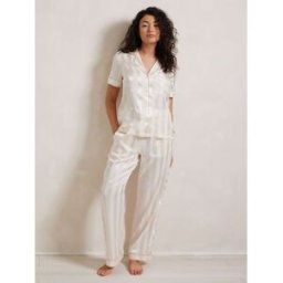 Chelsea Peers Chelsea Peers Satin Jacquard Stripe Long Pyjama Set pâle FR 40 (EU 38)