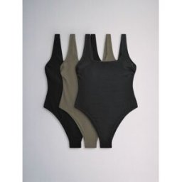 The Set The Set 3 Maillots de bain à col carré Noir S (FR 38-40)