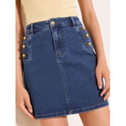 Lipsy Mini-jupe en jean Lipsy Sailor à boutons bleu FR 42 (EU 40)
