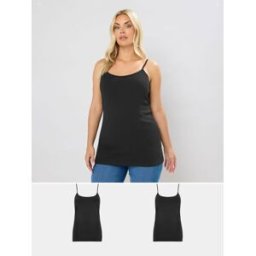 Yours Curve Yours Curve 2 Pack Camis Noir FR 44 (EU 42)