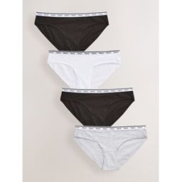 Next Lot de 4 culottes à logo en coton Noir FR 40 (EU 38)