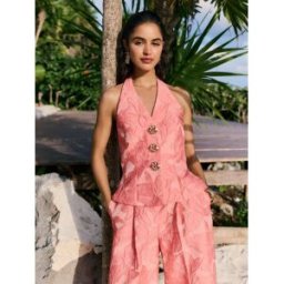 Friends Like These Friends Like These Gilet jacquard Fleuri haut de gamme Rose FR 44 (EU 42)