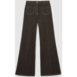 Reiss Reiss Sakura Patch-Pocket Flared Jeans Brun 26L x 31L (UK 26 R)