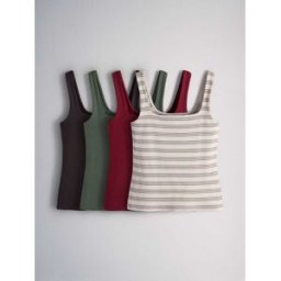 The Set The Set 4 Gilets à col carré Brun XL (FR 50-52)