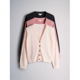 The Set The Set 3 Pack Knitted V-Neck Cardigans Noir XS (FR 36)