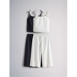 The Set The Set lot de 2 pyjamas cami et jupe-culotte en popeline de coton pâle XS (FR 36)