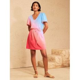Love & Roses Love & Roses V-Neck Scallop Jersey Mini Dress Rose FR 40 (EU 38)