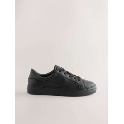 Next Baskets à lacets en cuir de qualité supérieure Signature Noir EU 37 (UK 4)