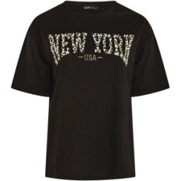 Yours Curve Yours Curve New York Leopard T-Shirt Noir FR 60-62 (EU 58-60)