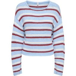 ONLY ONLY Striped Tape Yarn Slouchy Knitted Jumper bleu FR 40 (EU 38)