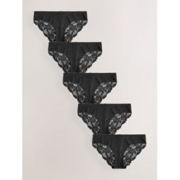 Next Culotte invisible à dos en dentelle, sans marques de sous-vêtements 5 Pack Noir FR 40 (EU 38)