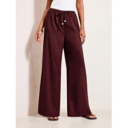 Friends Like These Friends Like These Pantalons Lin Ample Ceinturée Brun FR 40 (EU 38)