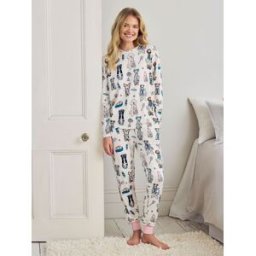 Chelsea Peers Chelsea Peers The Bark Court Print Long Pyjamas Set naturel FR 42 (EU 40)