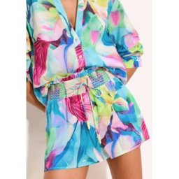 Lipsy Short de plage en coton imprimé Lipsy bleu XL (FR 50-52)