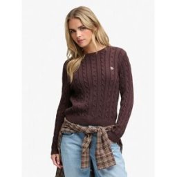 Superdry Essentials Cable Jumper Brun FR 38 (EU 36)