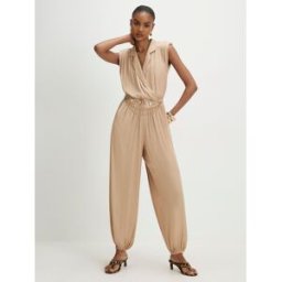 River Island River Island Satin Balloon Leg Jumpsuit Brun FR 42 (EU 40)