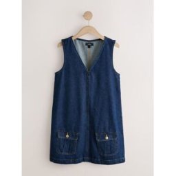 Next Pinafore Denim Mini Dress bleu FR 50 Petite (EU 48 P)