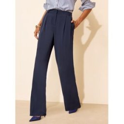 Friends Like These Friends Like These Pantalon habillé léger à jambes larges et dos élastiqué. bleu FR 48 (EU 46)