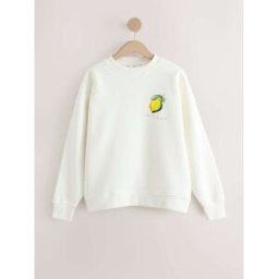 Next Sweat-shirt Col rond imprimé graphique citron pâle M (FR 42-44)