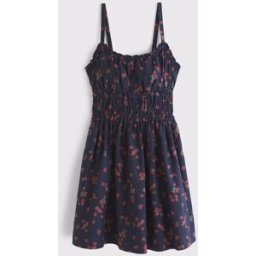 Abercrombie & Fitch Abercrombie & Fitch Strappy Smocked Waisted Mini Dress bleu S (FR 38-40)