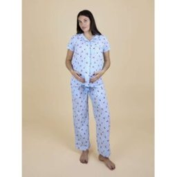 Jojo Maman Bébé JoJo Maman Bébé Maternity & Nursing Pyjamas Set bleu M (FR 42-44)