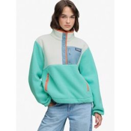 Superdry Colour Block Pull Over Fleece vert FR 42 (EU 40)