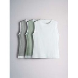 The Set The Set 3 Gilets semi-transparents doux au toucher à Couche fantaisie Gris S (FR 38-40)