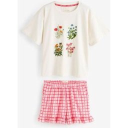 Laura Ashley Laura Ashley Pennywell Gingham Jersey Pyjamas Set bleu FR 52 (EU 50)