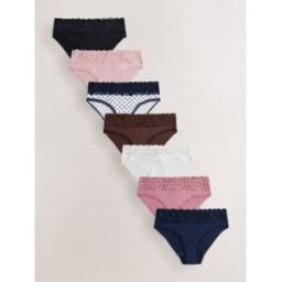 Next Lot de 7 culottes en coton et dentelle Noir FR 40 (EU 38)