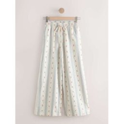 Next Pantalons amples à rayures à fleurs crème FR 42 Long (EU 40 L)