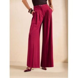 Friends Like These Pantalons amples plissés ceinturés Friends Like These rouge FR 38 (EU 36)