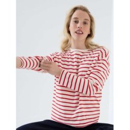Jojo Maman Bébé JoJo Maman Bébé Long Sleeve Boyfriend Maternity T-Shirt rouge S (FR 38-40)