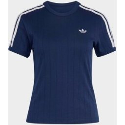 adidas originals adidas Originals Pinstripe Short Sleeve T-Shirt bleu 36-38 (UK 8-10)