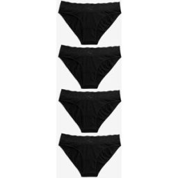 Next Lot de 4 culottes en coton et dentelle Noir FR 40 (EU 38)