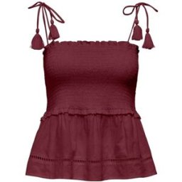ONLY ONLY Burgundy Strap Smock Top rouge FR 38 (EU 36)