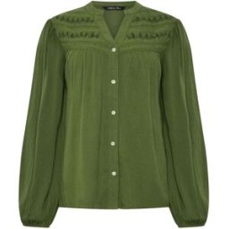 M & Co M & Co Crochet Insert Long Sleeve Blouse vert FR 48 (EU 46)