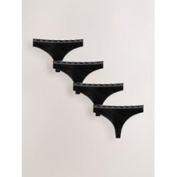 Next Lot de 4 culottes à logo en coton Noir FR 40 (EU 38)