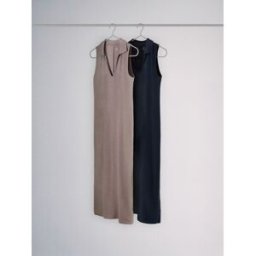 The Set Ensemble 2 Robe sans manches à col en V Gris XS (FR 36)