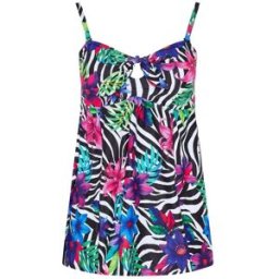 Yours Curve Yours Curve Hothouse Zebra Bandeau Tankini Noir FR 44 (EU 42)