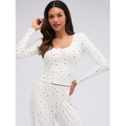 Boux Avenue Boux Avenue Floral Rib Pyjamas Set pâle FR 42 (EU 40)