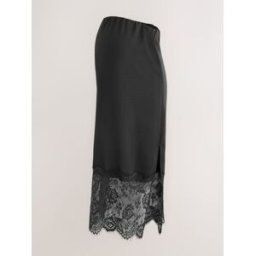 Next Jupe de maternité en satin avec dentelle Noir FR 40 (EU 38)