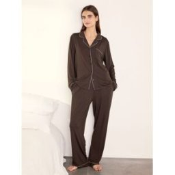 Chelsea Peers Chelsea Peers Petite TENCEL Modal Long Pyjamas Set Brun FR 42 (EU 40)