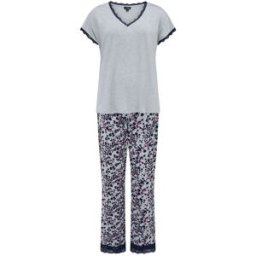 Pour Moi Pour Moi Sofa Loves Lace T-Shirt and Trouser Pyjamas Set Gris FR 44 (EU 42)