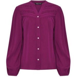 M & Co M & Co Crochet Insert Long Sleeve Blouse violet FR 44 (EU 42)